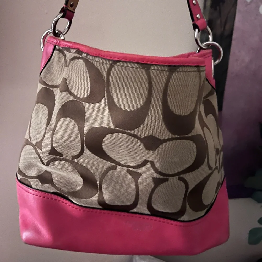 Coach Pink and Tan Shoulder Bag - Picture 4 of 4